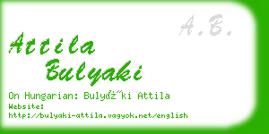 attila bulyaki business card